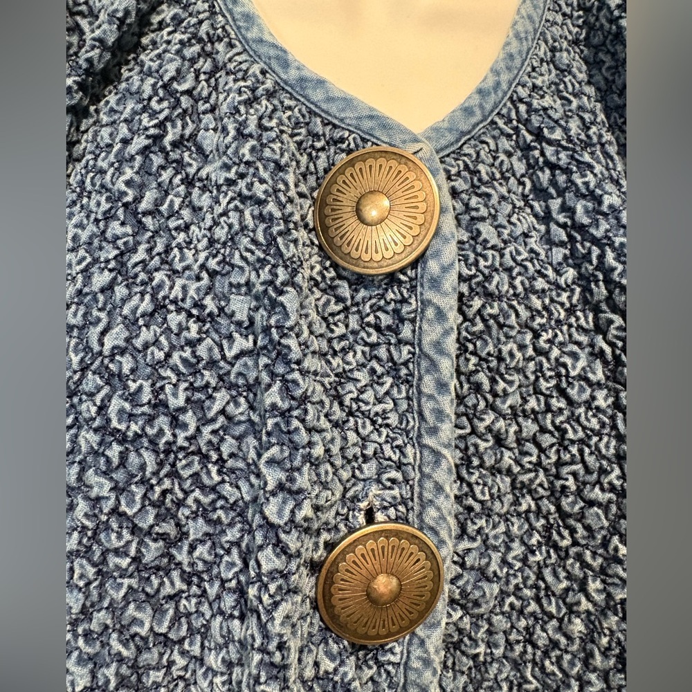 Double D Ranch Popcorn Short Sleeve Jean Jacket Sz L - Picture 4 of 9